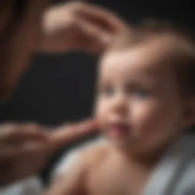 A pediatrician assessing an infant's head circumference