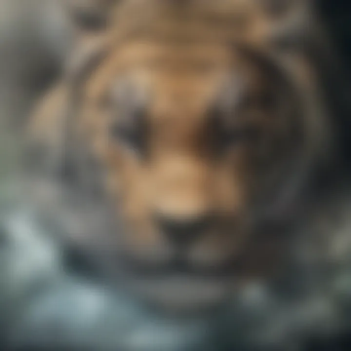 A visual representation of conservation efforts in action, focusing on protecting habitats for tigers and lions.