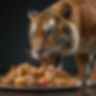 An infographic displaying the dietary preferences of tigers and lions, emphasizing their roles as apex predators.