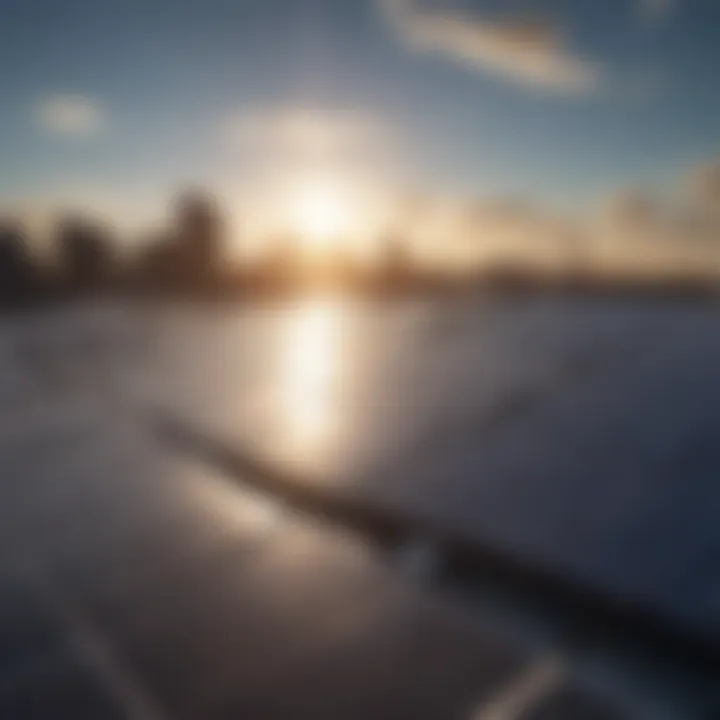 Solar panels harnessing sunlight on a rooftop