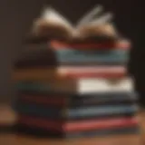 A stack of classic literary novels with a touch of sensuality