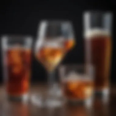 Types of Alcohol and Their Effects on RA A diagram illustrating various types of alcoholic beverages and their components