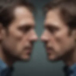 Abstract concept of depression and psychosis intertwined