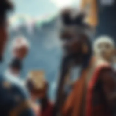 A vivid portrayal of a Myan ceremonial event reflecting cultural practices.