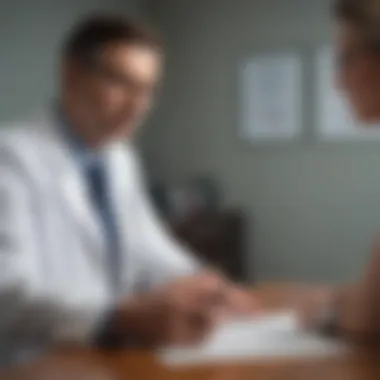 Doctor and Patient Treatment Discussion A doctor discussing treatment options with a patient