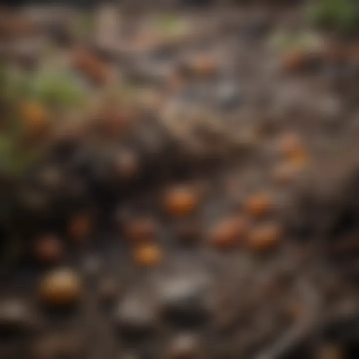 Bacterial activity in compost illustrating their role in decomposition