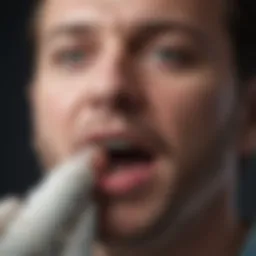 Dental professional examining a patient's mouth to screen for sleep apnea
