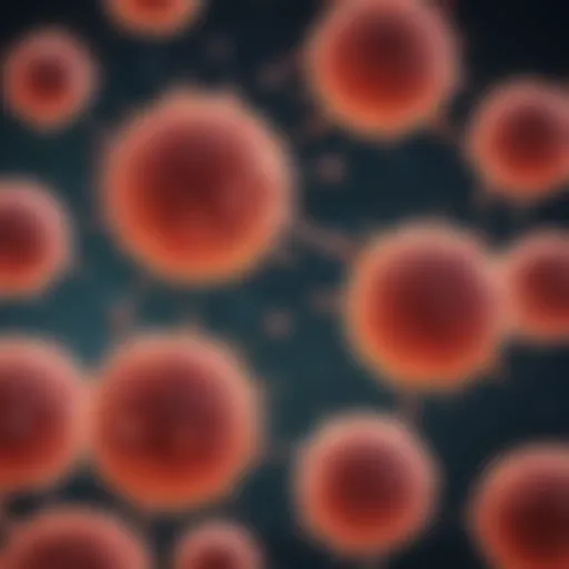 Microscopic view of immune cells interacting with Vitamin B compounds.