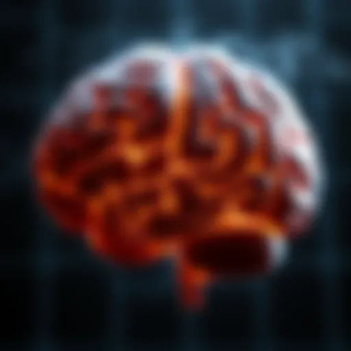 A brain illustration showcasing the effects of nicotine on neurochemistry