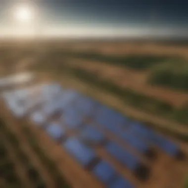 A renewable energy farm showcasing solar panels