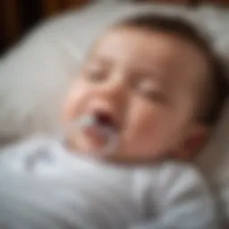Illustration depicting an infant experiencing sleep apnea during rest.