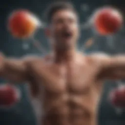 Illustration depicting the biochemical process of testosterone synthesis