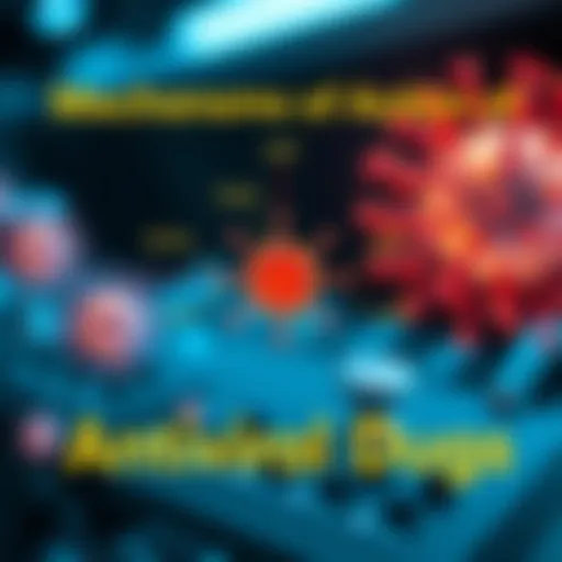 Diagram illustrating the mechanisms of action of antiviral drugs