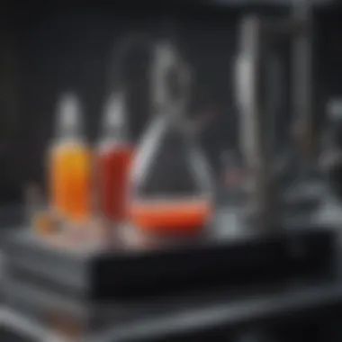 Chromatography Setup Illustration of chromatography setup showing separation of compounds