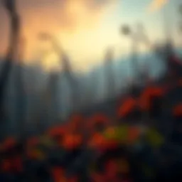 A vibrant landscape post-wildfire showcasing new growth and regeneration.