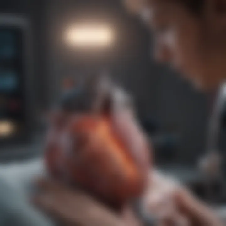 Healthcare professional analyzing cardiac data