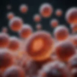 Microscopic view of herpes simplex virus particles