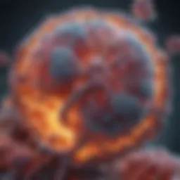 Illustration of lung cancer cellular mechanisms