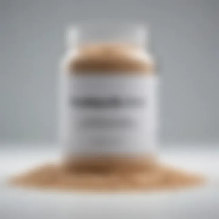 Maltodextrin powder in a clear container