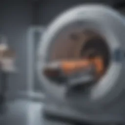 Detailed view of an MRI machine in a clinical setting