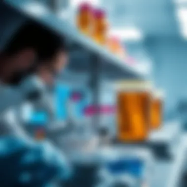 Laboratory setting showing protein analysis