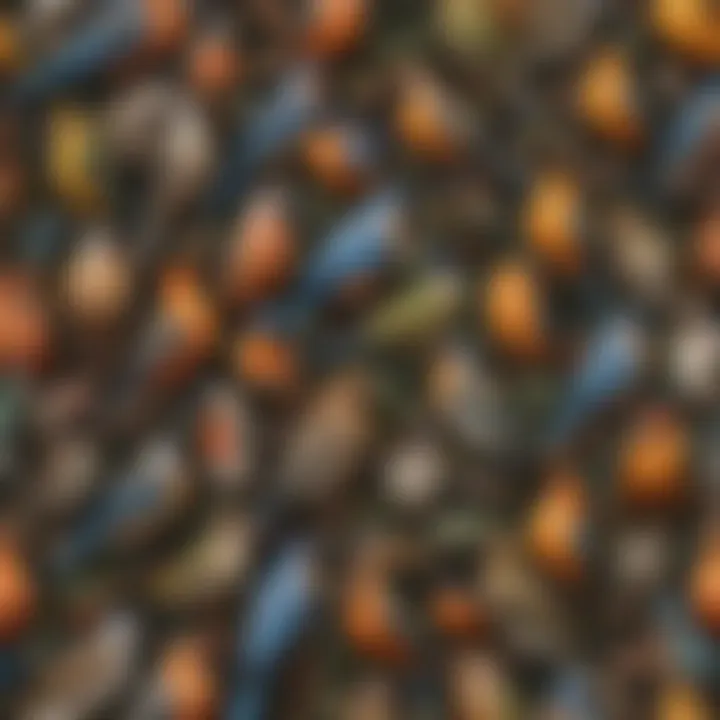 Illustration of diverse bird species showcasing their adaptations