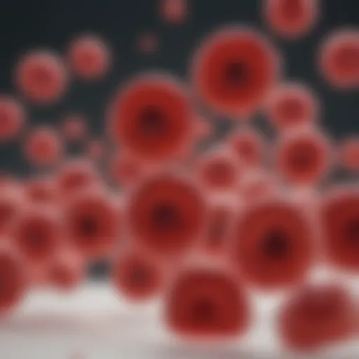 Illustration of sickle-shaped red blood cells under a microscope