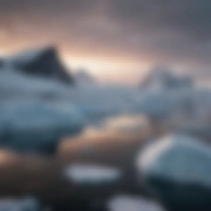 A breathtaking view of Antarctica showcasing its icy landscape