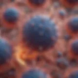 Microscopic view of invasive lobular carcinoma cells