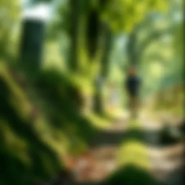 Individual enjoying a brisk walk in nature